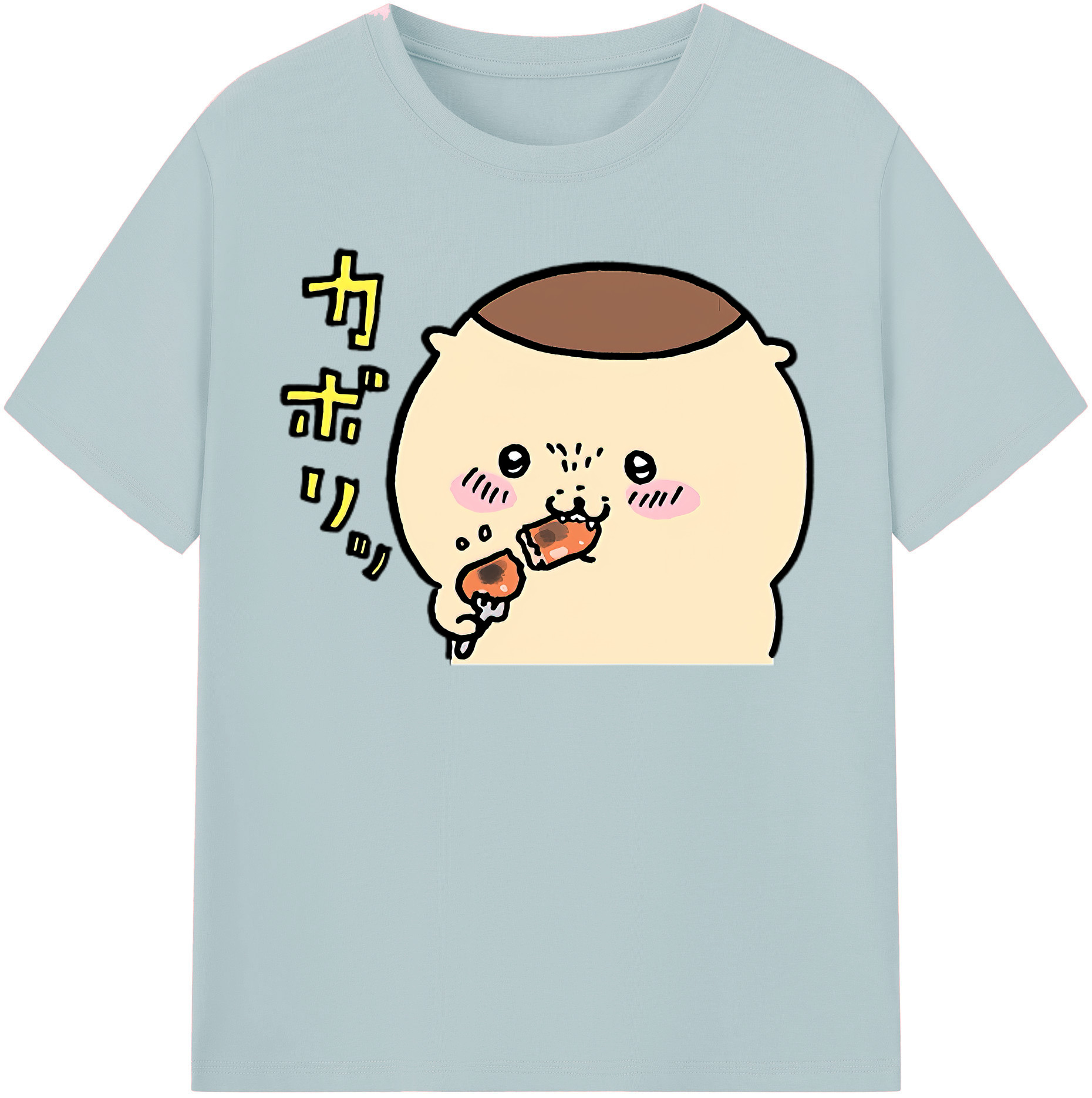 （画像用） ちいかわ くりまんじゅう Chii-kawa kuri manjū 綿100％半袖Tシャツ（フロントプリント）